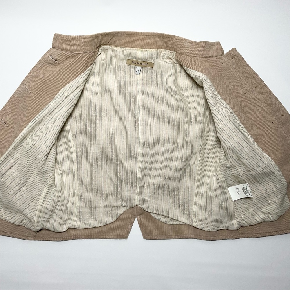 See By Chloe 8 Corduroy Jacket/Blazer Tan/Beige - Picture 7 of 9